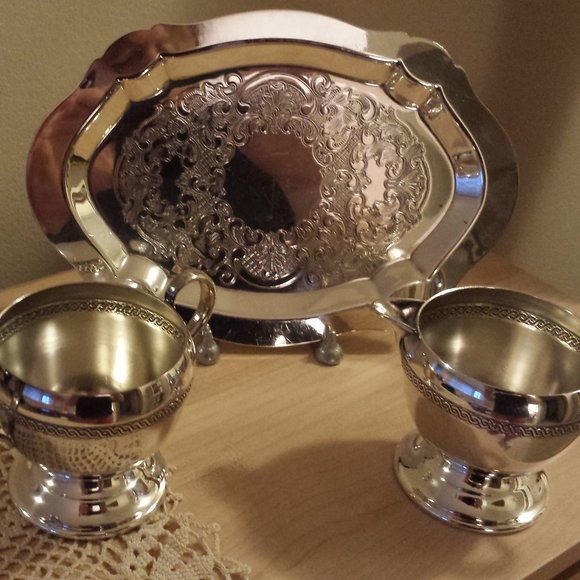 Vintage tray with sugar and milk holders - Picture 2 of 6